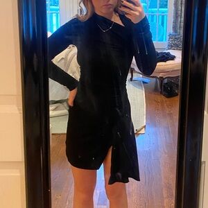 Enza Costa shimmery black mini dress
